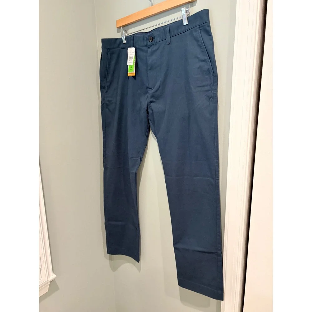J.Crew Mens 770 Straight-Fit TruTemp 365 Chino British Pants Blue 36x30  NWT